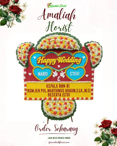 Karangan Papan Bunga Pernikahan di Pejeruk